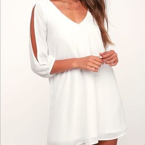 Lulus shifting dears long sleeve dress - ivory